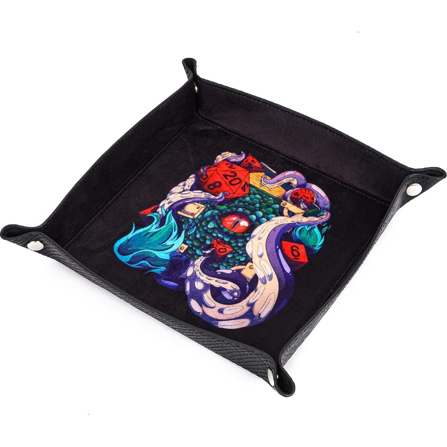 Bandeja de Dados DND 3 en 1 KSNDie Plegable Cuero PU Negro