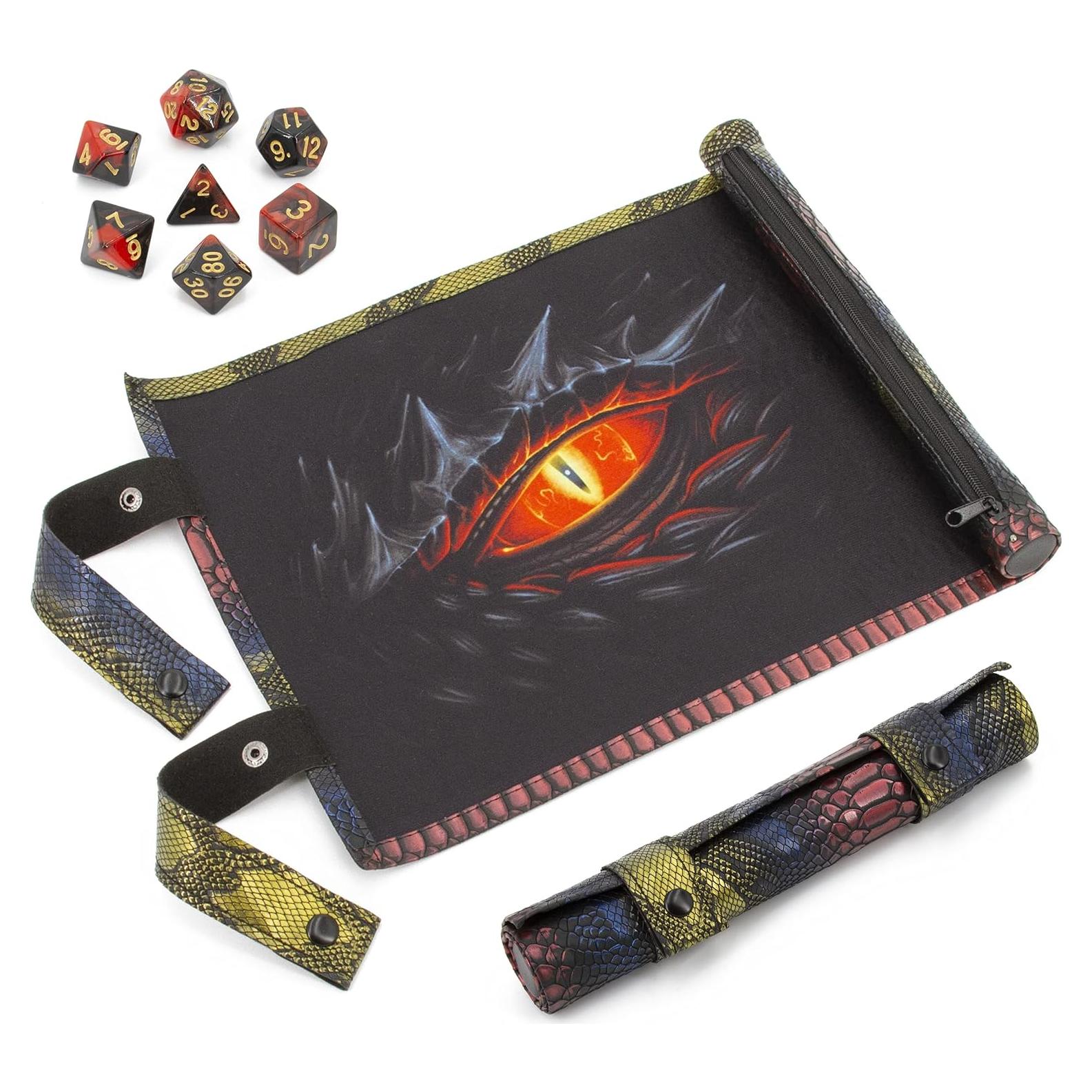 Bandeja para Lanzar Dados CASEMATIX con 7 Dados RPG Incluidos