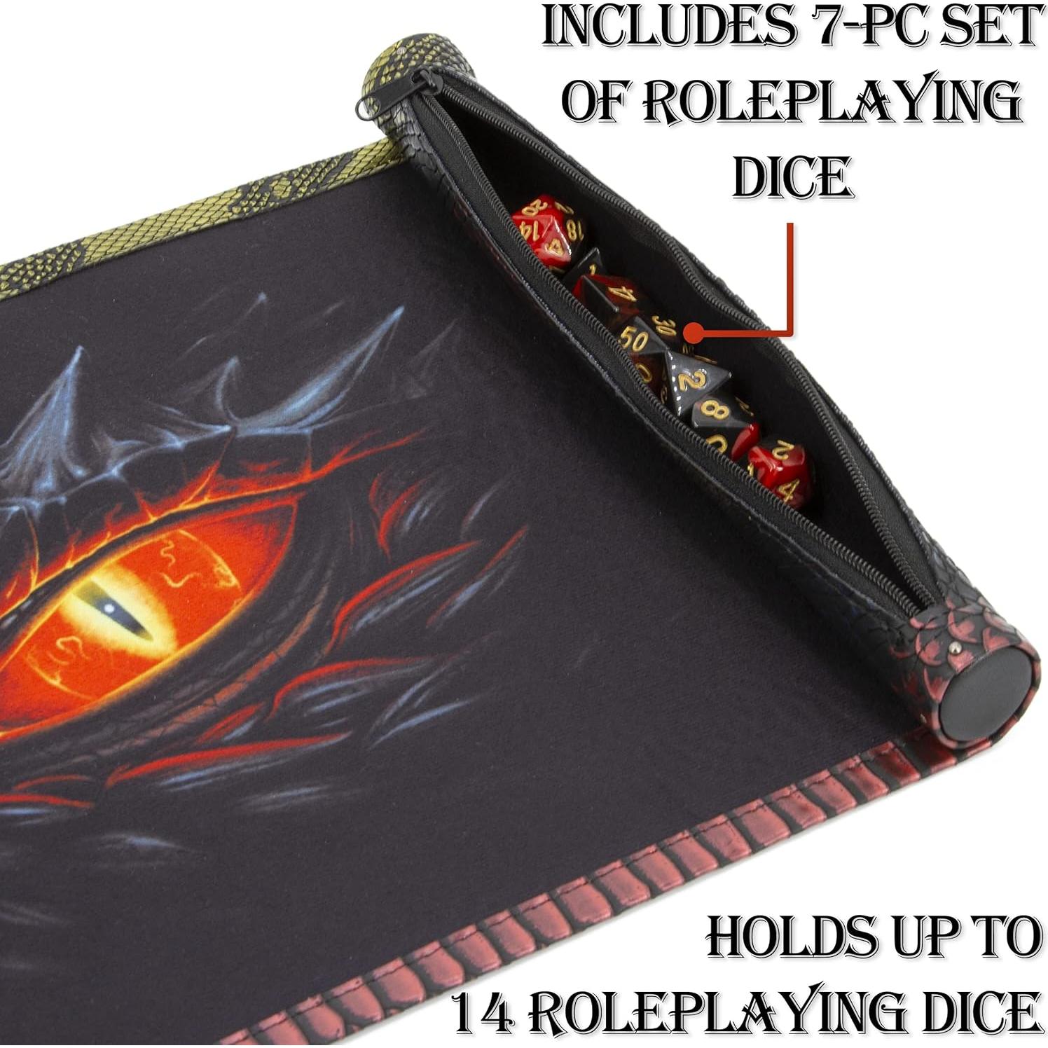 Bandeja para Lanzar Dados CASEMATIX con 7 Dados RPG Incluidos