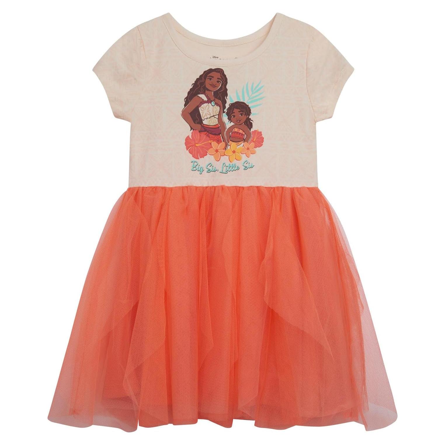 Vestido de tul para niñas Disney Moana 2 - Talla 2T a 10-12
