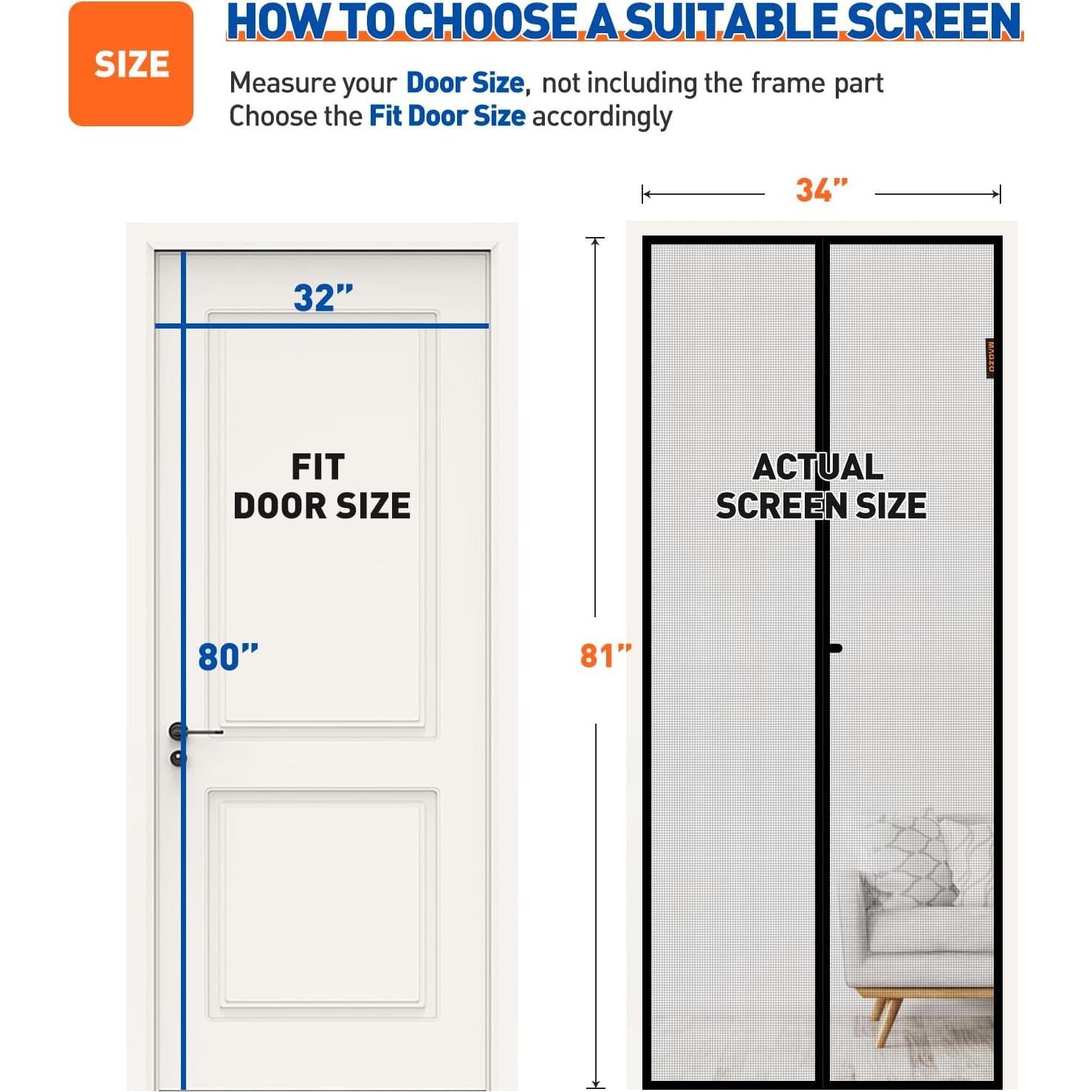 MAGZO Pantalla Magnética para Puerta 86x206 cm Gris