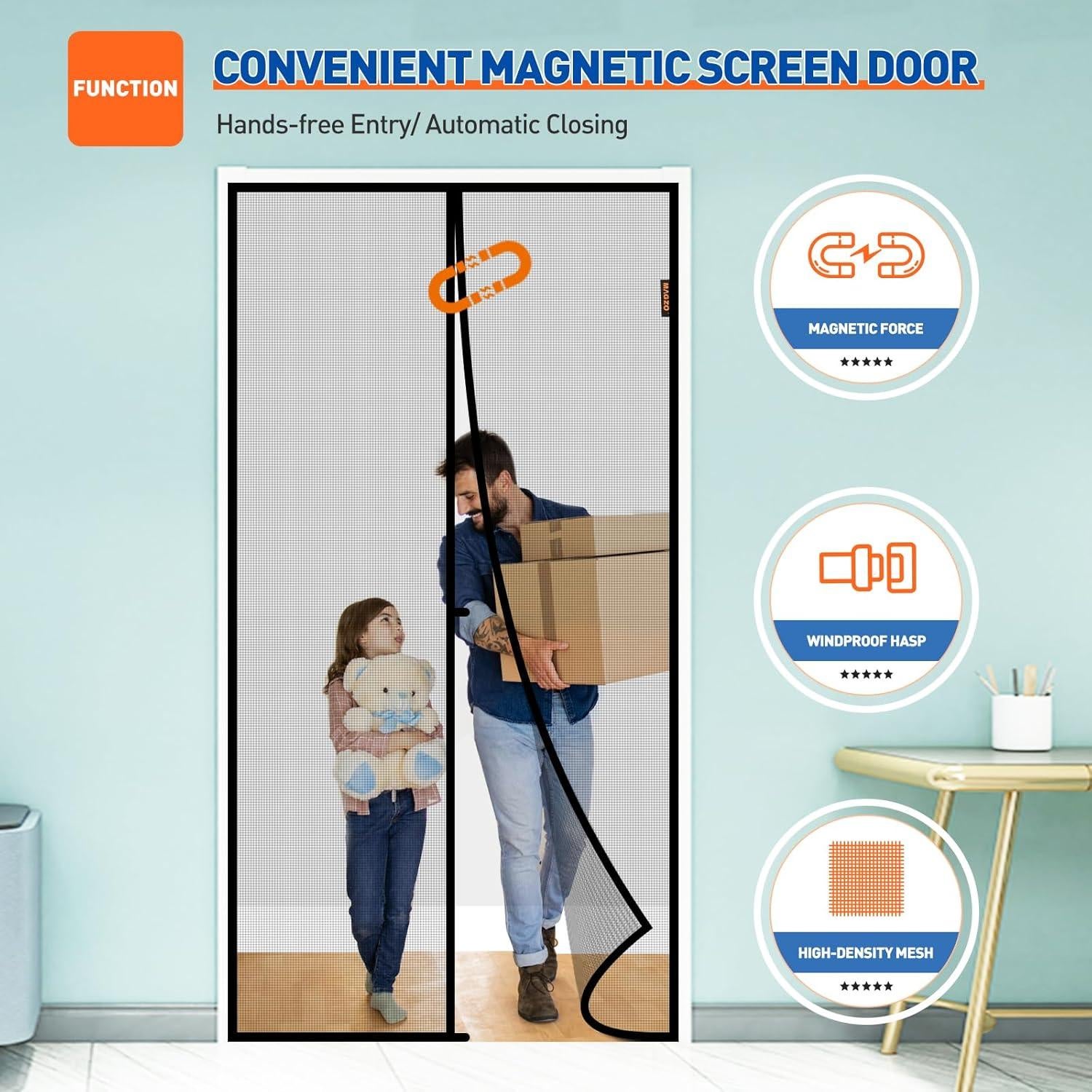 MAGZO Pantalla Magnética para Puerta 86x206 cm Gris