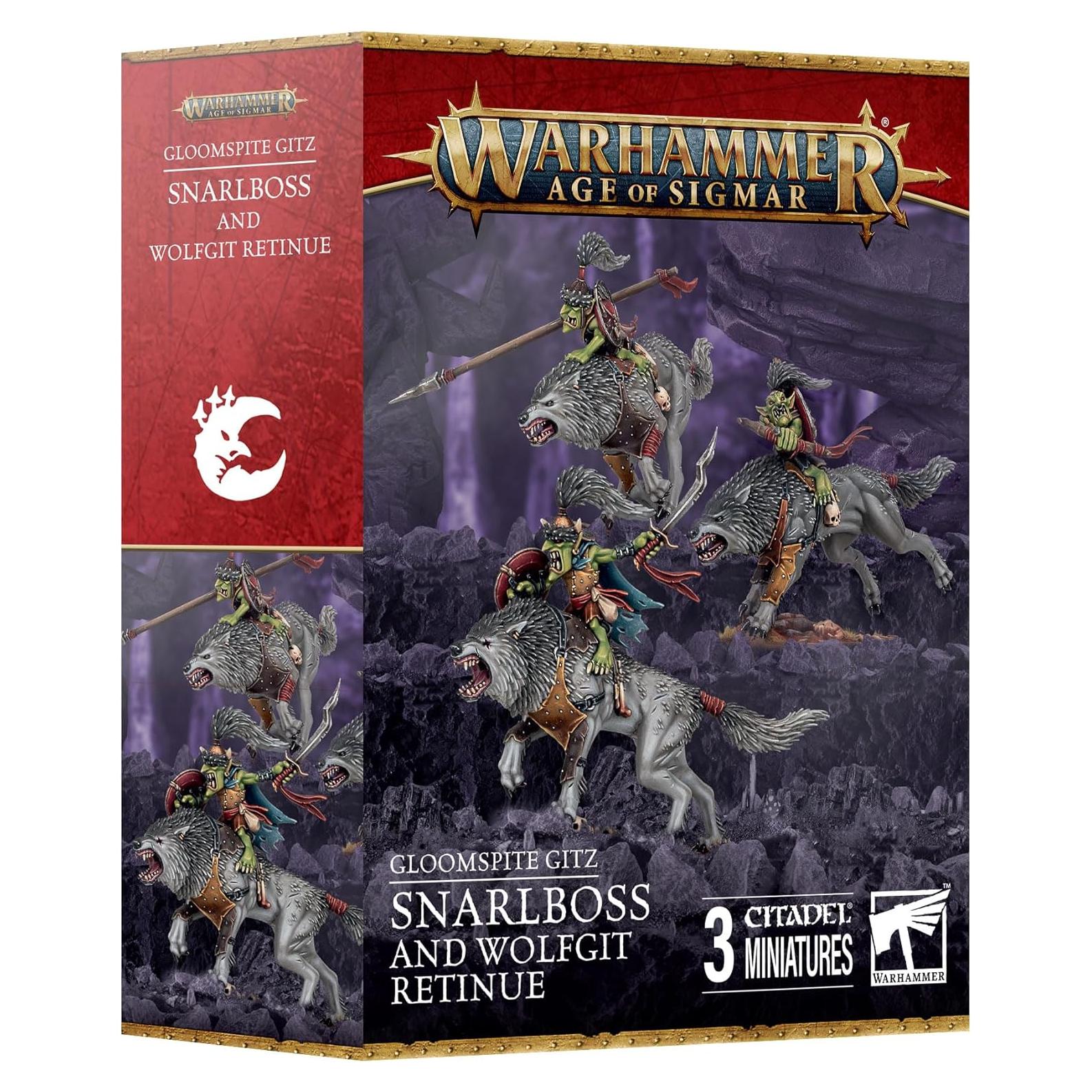 Warhammer Age of Sigmar Snarlboss y Retinue de Wolfgit - 3 Miniaturas