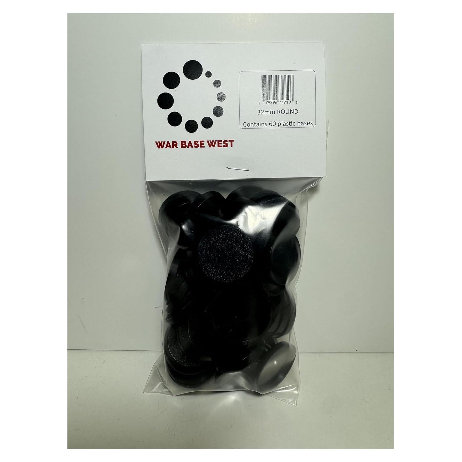 Bases Redondas de Plástico 32mm War Base West - Paquete de 60