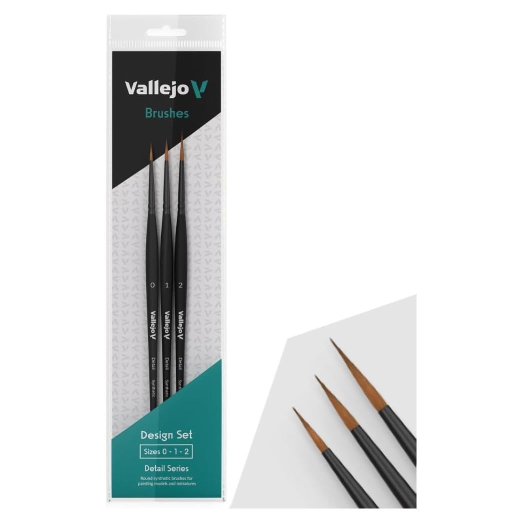 Set de Pinceles Vallejo Serie Detalle 0, 1 y 2 para Miniaturas