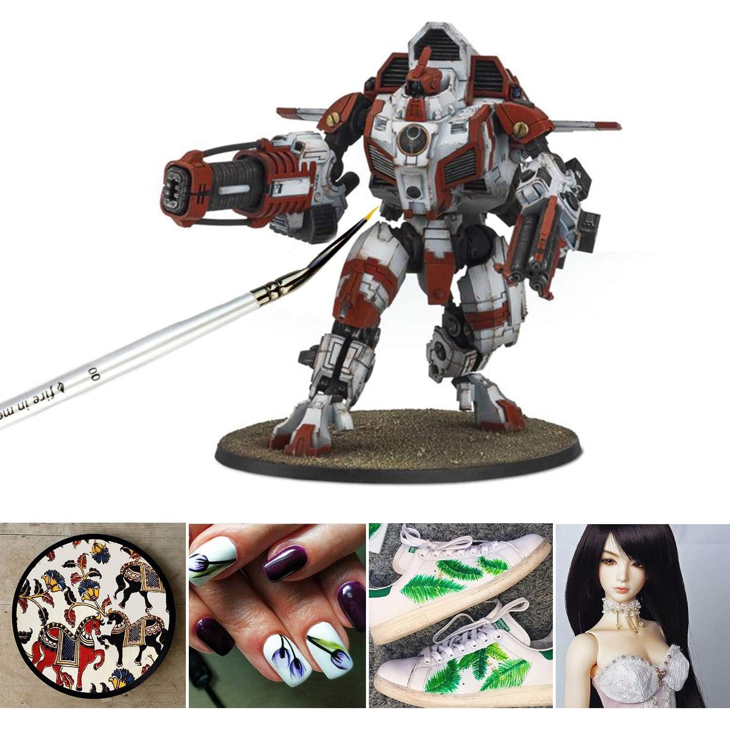 Juego de Pinceles de Pintura en Miniatura Fuego en Mí - 7 Pcs