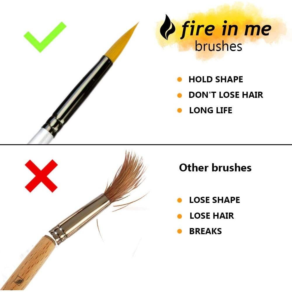Juego de Pinceles de Pintura en Miniatura Fuego en Mí - 7 Pcs
