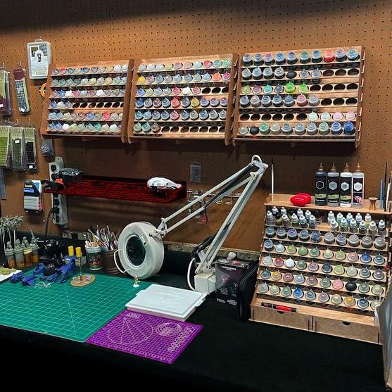 Organizador de Madera Plydolex para 74 Botellas y 14 Pinceles