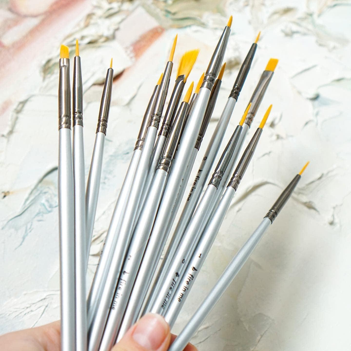 Juego de Pinceles de Detalle Fino Fuego en Mí - 15 Piezas