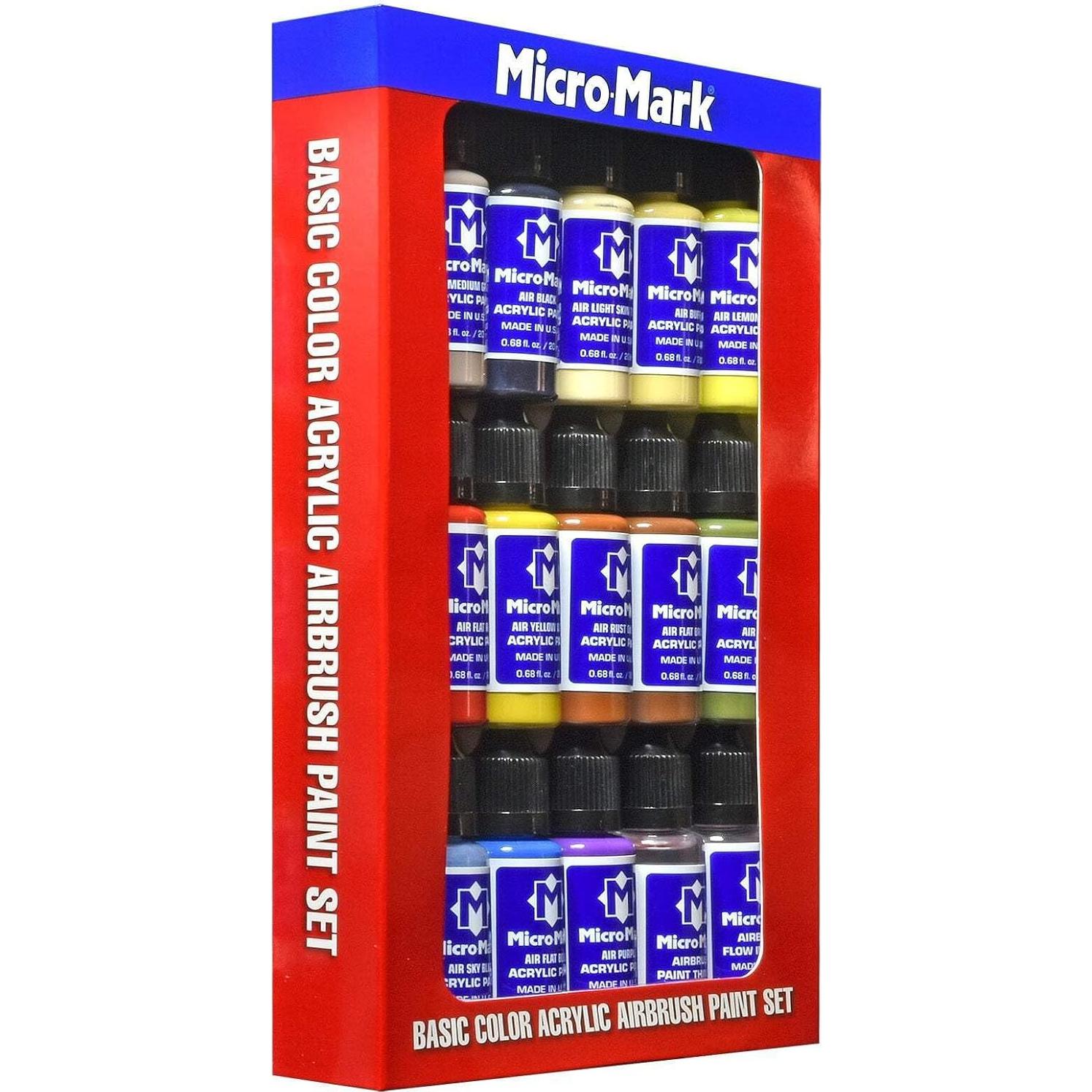 Juego de Pintura Acrílica Micro-Mark 20 ml para Aerógrafo - 16 Colores