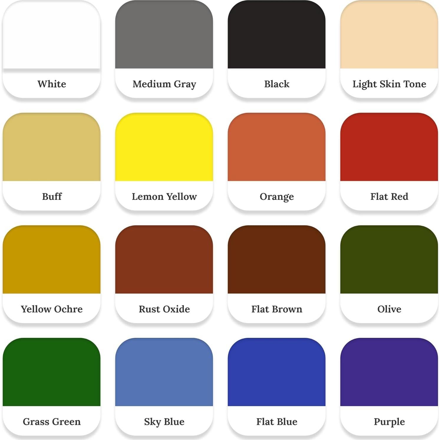 Juego de Pintura Acrílica Micro-Mark 20 ml para Aerógrafo - 16 Colores