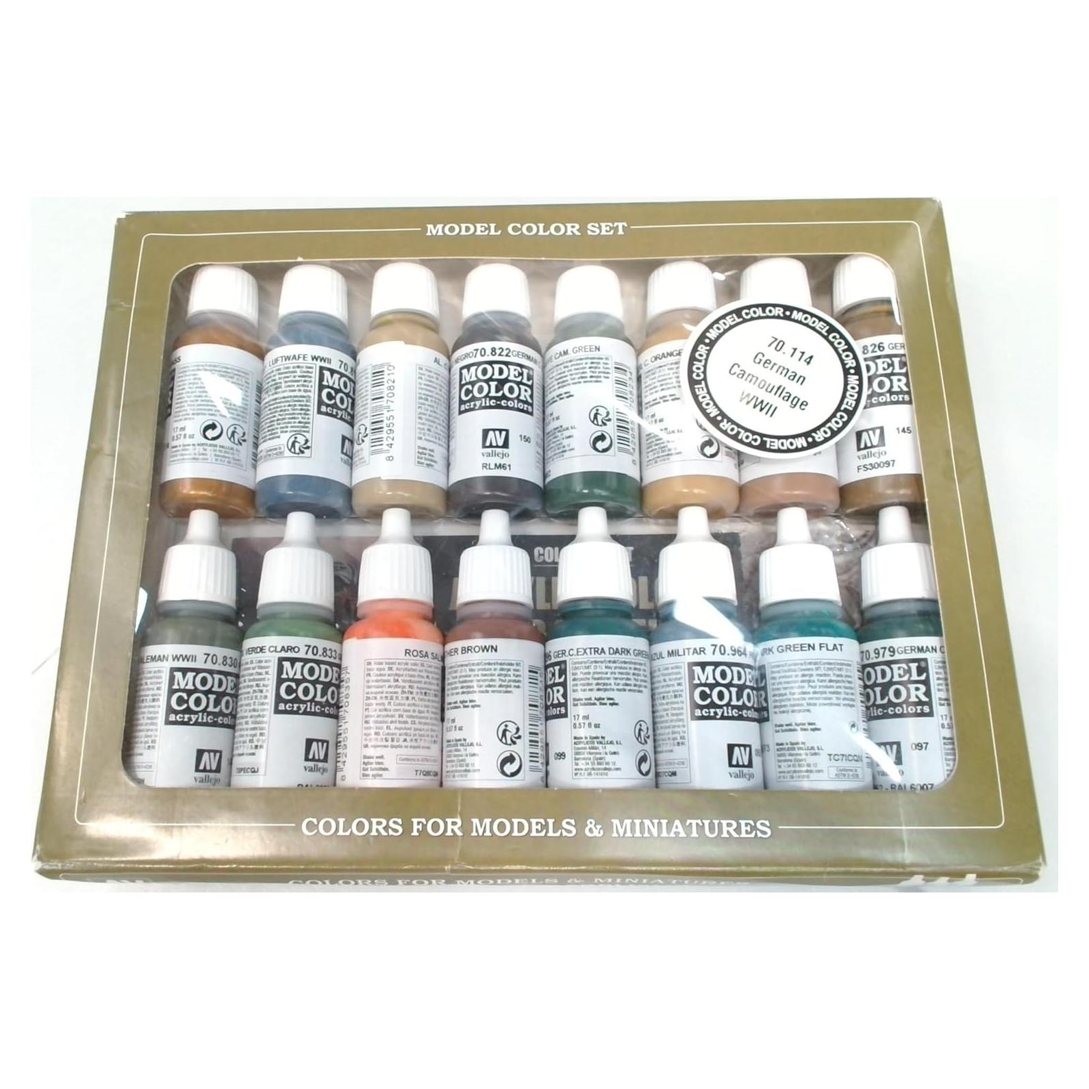 Set de Pinturas Acrílicas Vallejo Camuflaje Alemán WWII 16x18ml