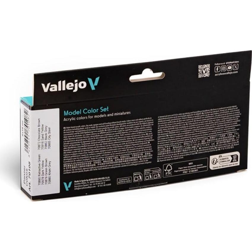 Set de Pinturas Acrílicas Vallejo Colores Panzer 8x18ml
