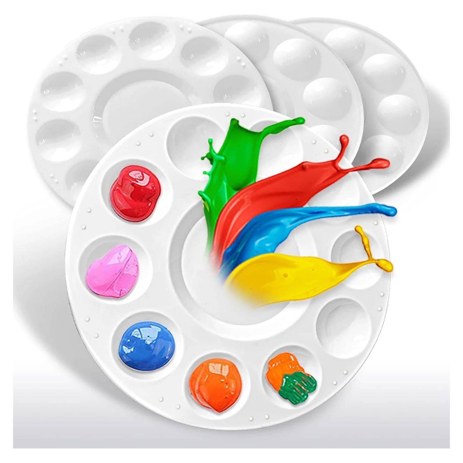 Paletas de Pintura 4Pcs Hulameda - Plástico Blanco para Niños