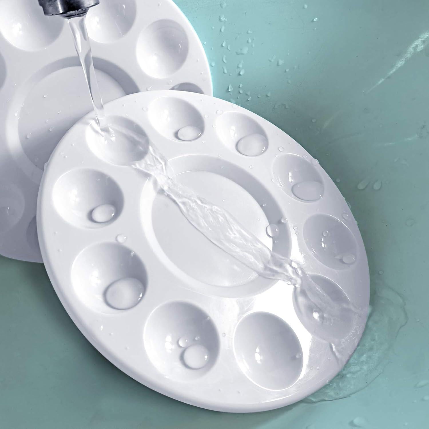 Paletas de Pintura 4Pcs Hulameda - Plástico Blanco para Niños