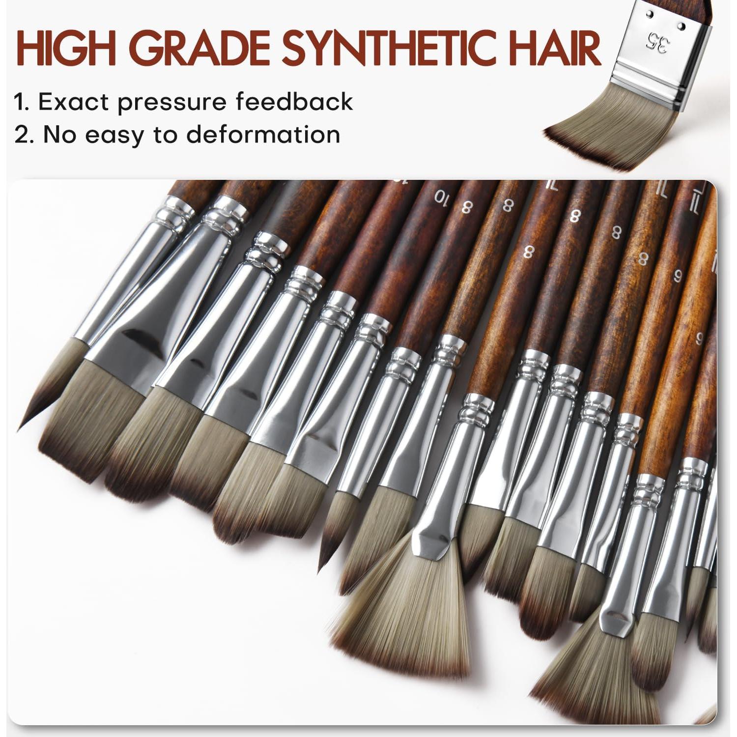 Juego de 25 Pinceles de Acrílico Fuumuui - Profesional