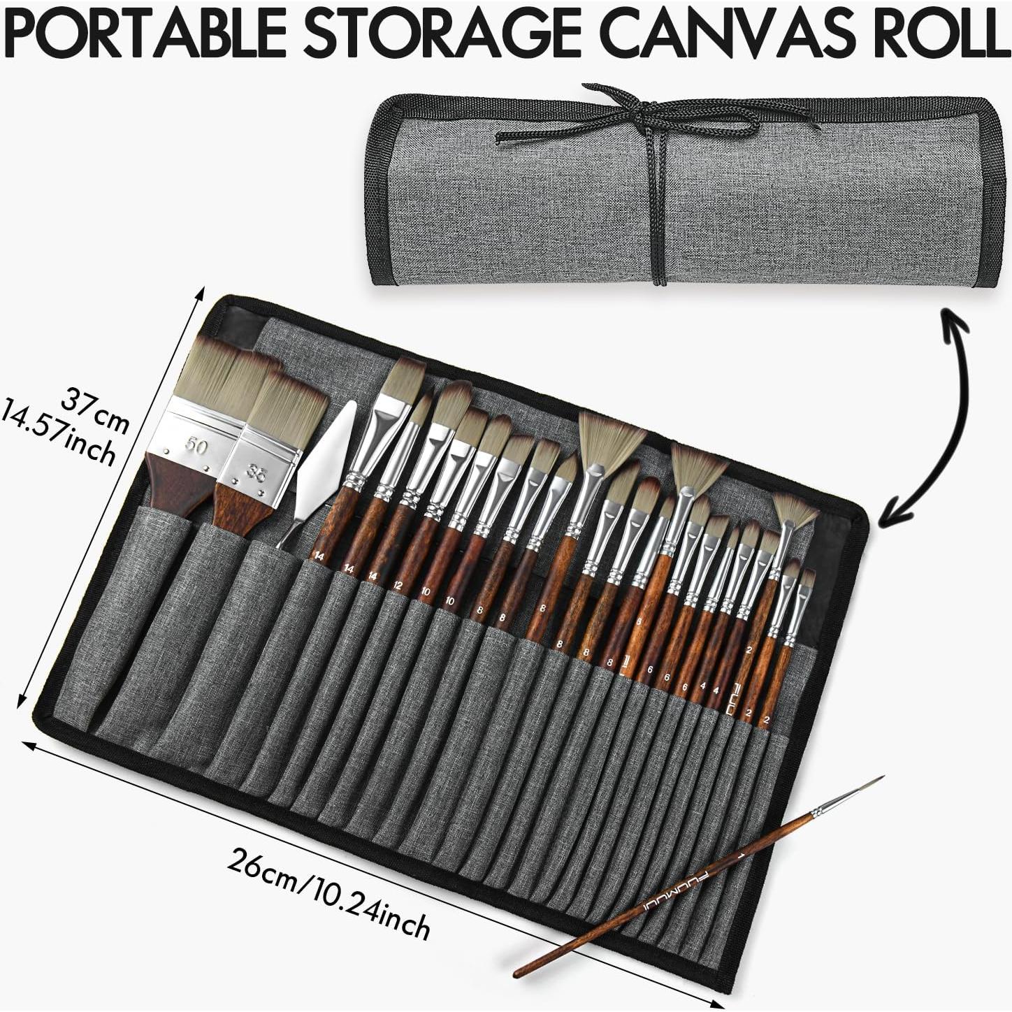 Juego de 25 Pinceles de Acrílico Fuumuui - Profesional