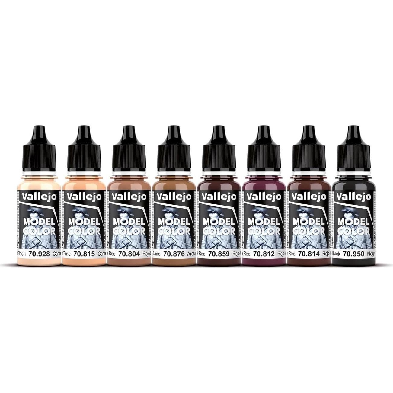 Set de Pintura Facial Vallejo 17ml - 8 Colores Acrílicos