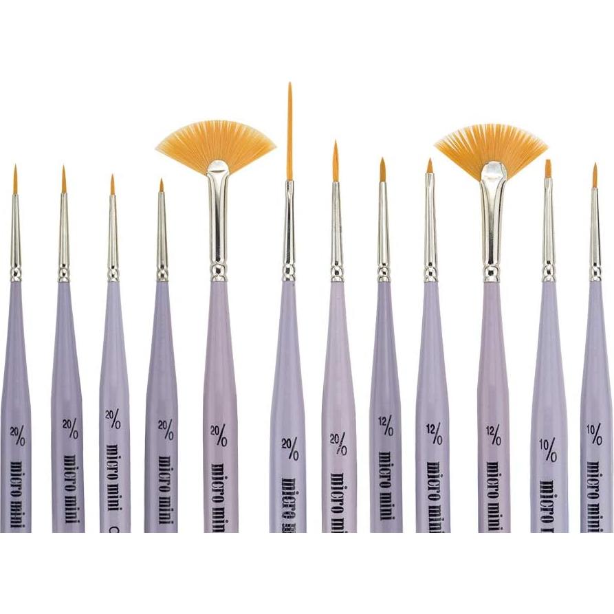 Juego de Pinceles de Detalle Micro Mini 12 Piezas Creative Mark