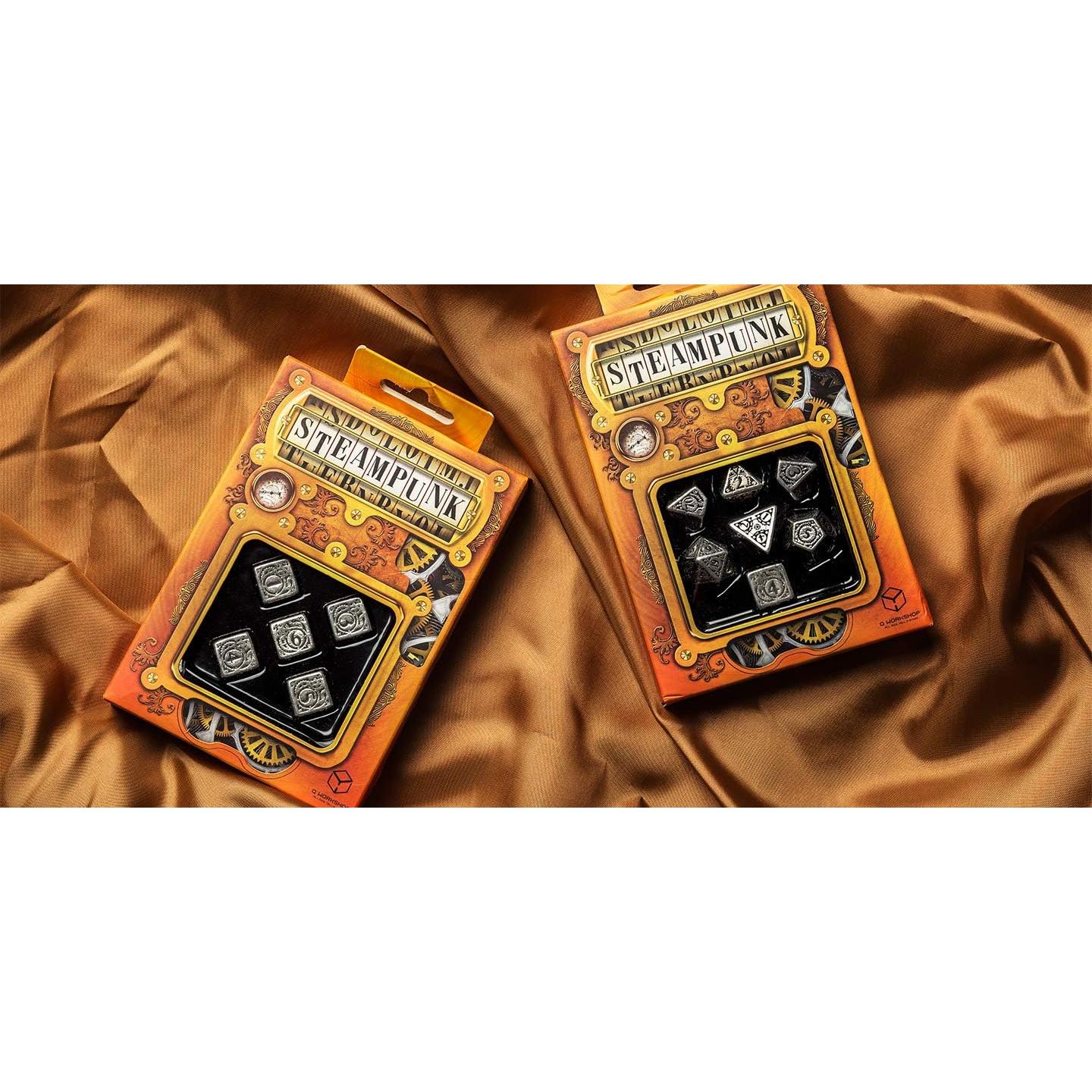 Juego de Dados Metálicos Steampunk Q WORKSHOP 7 Piezas