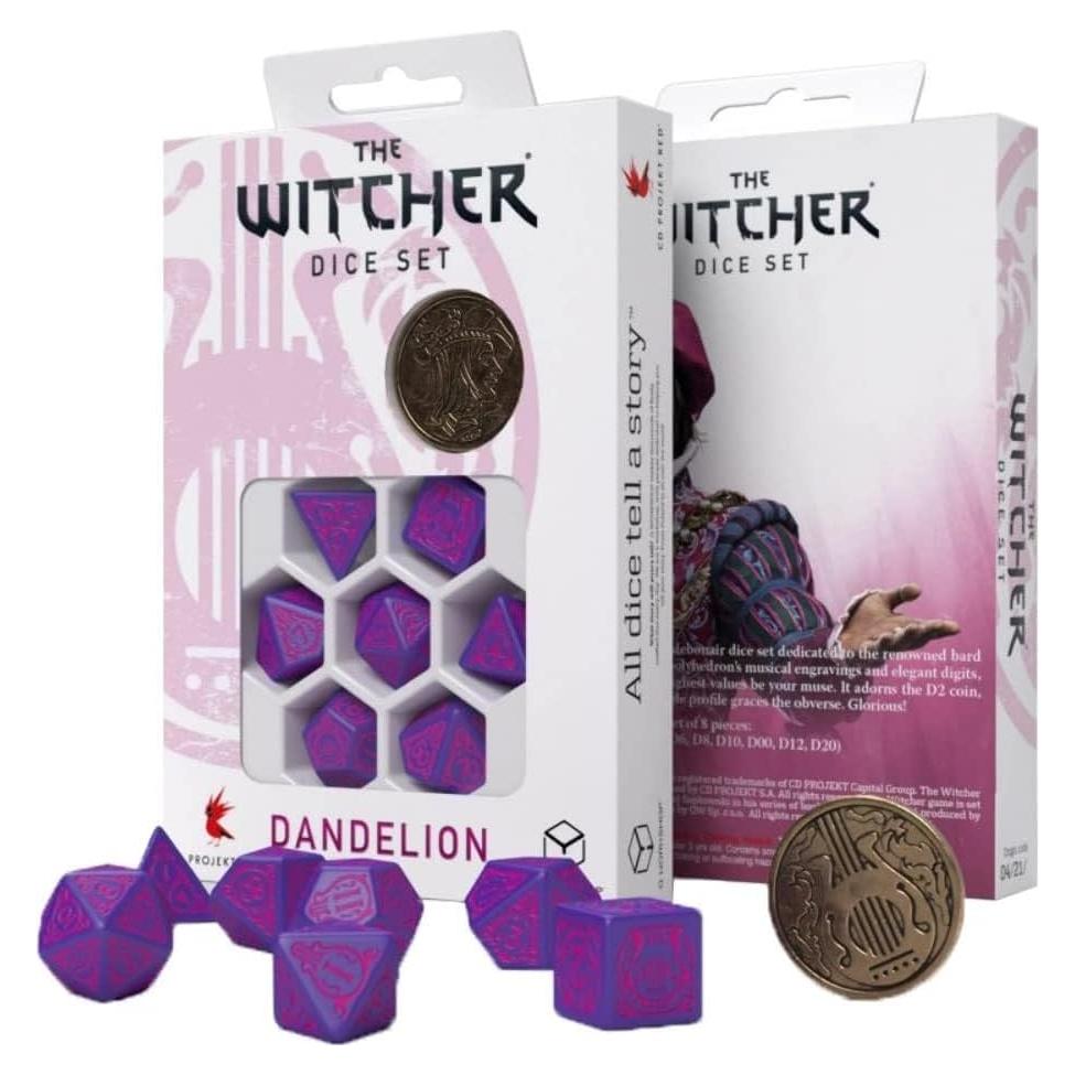 Conjunto de Dados RPG Q-Workshop Dandelion The Witcher 8 Piezas
