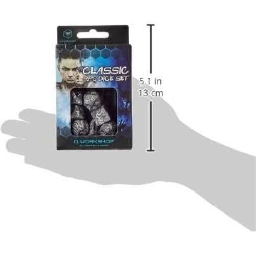 Conjunto de Dados RPG Q-Workshop Ahumado y Blanco 7 Piezas