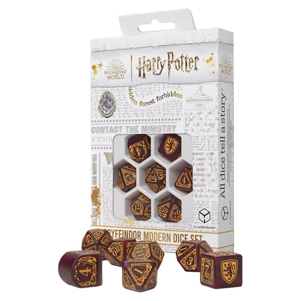 Juego de Dados Modernos Gryffindor Q WORKSHOP - Rojo
