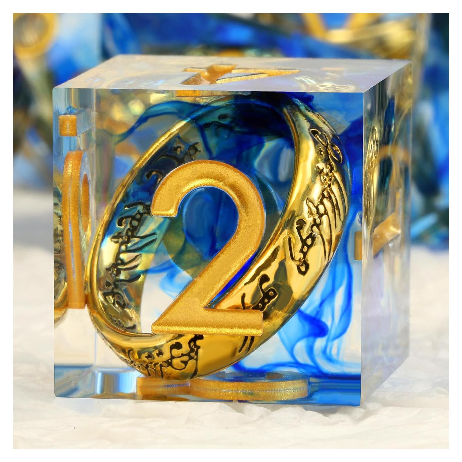 Conjunto de Dados DNDND Swirl Azul con Estuche de Regalo