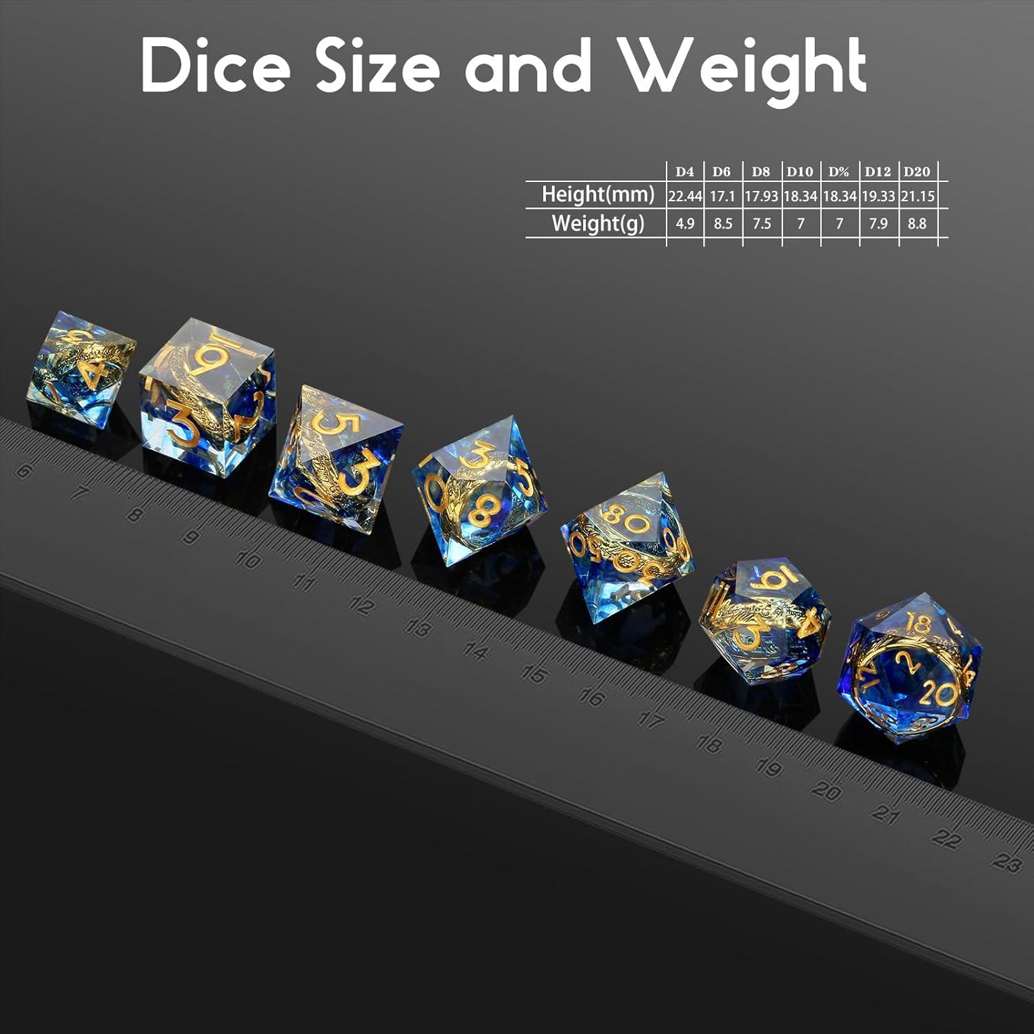 Conjunto de Dados DNDND Swirl Azul con Estuche de Regalo