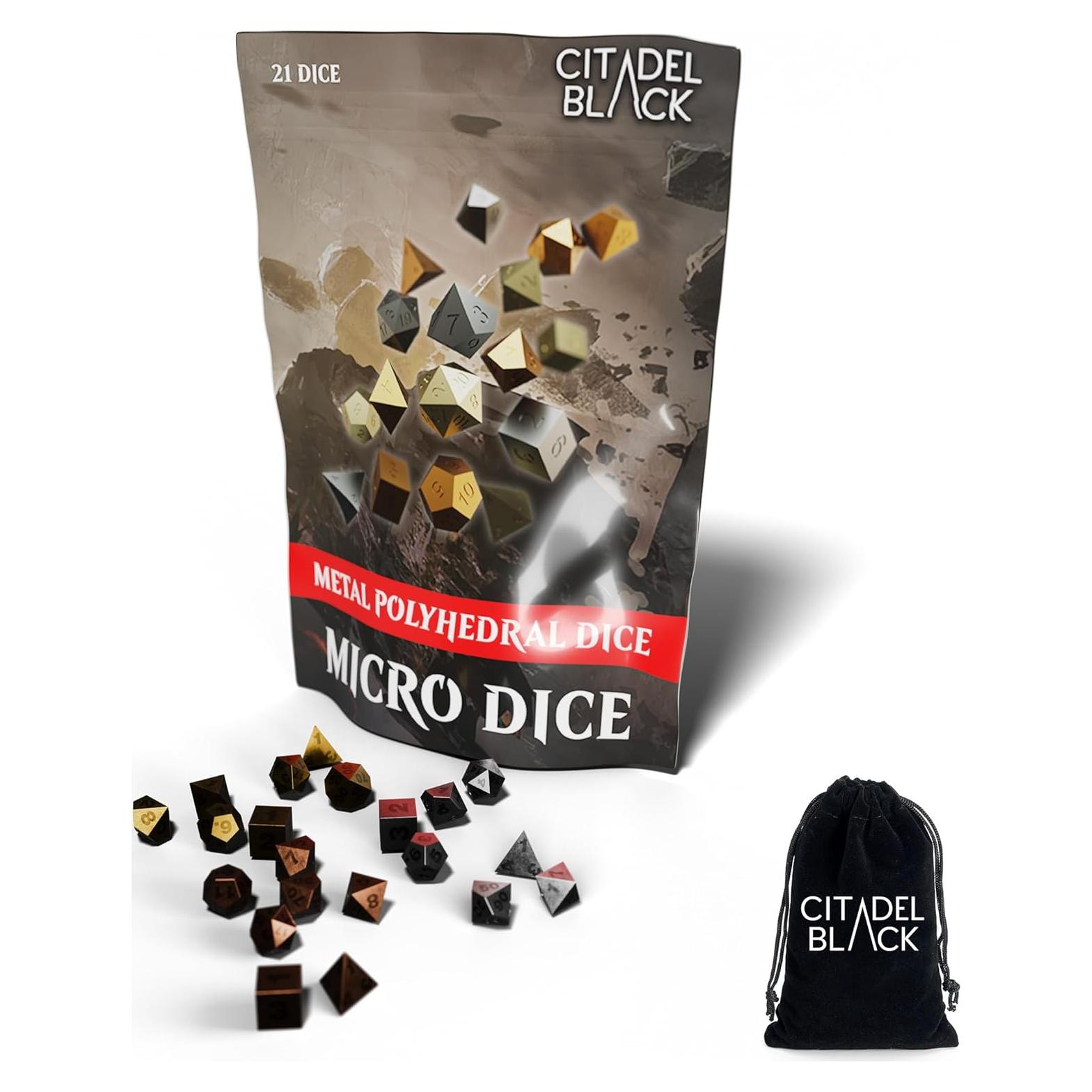 Set de 21 Dados Micro de Metal Citadel para Juegos de Rol