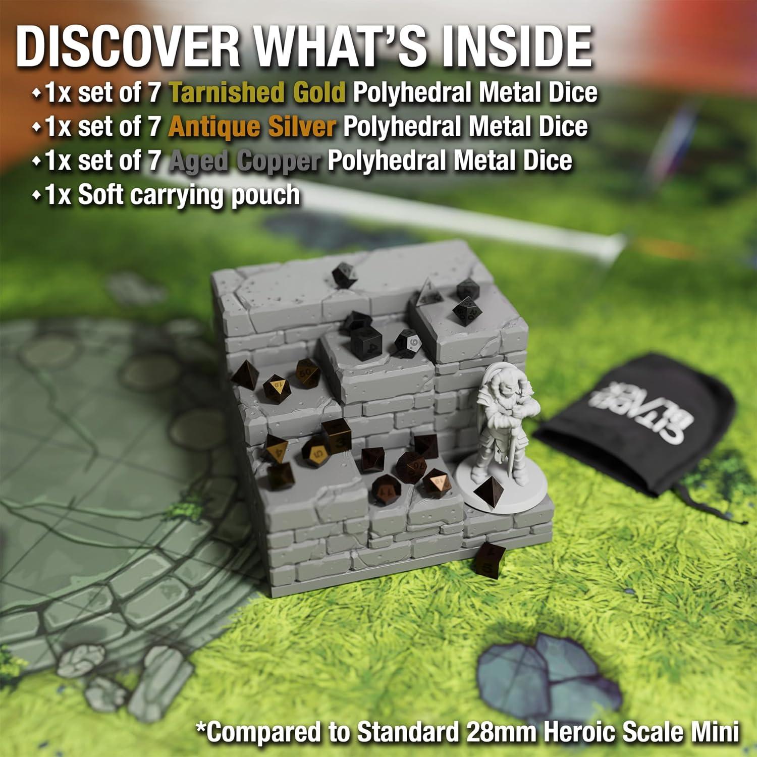 Set de 21 Dados Micro de Metal Citadel para Juegos de Rol