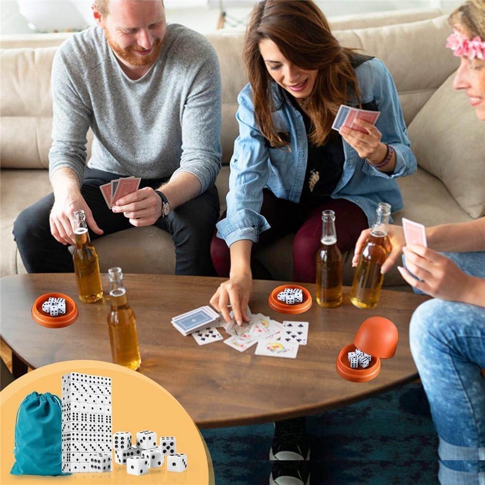 Juego de Dados de 100 Piezas SLSESIN 16MM Blancos Opaques