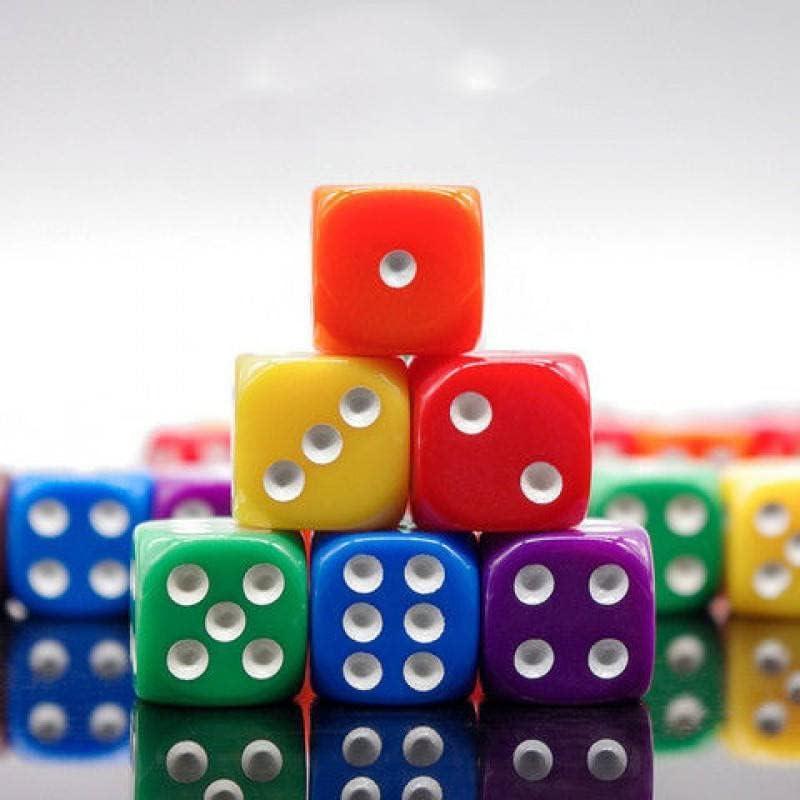 Juego de Dados 30PCS 16mm 6 Colores Bordes Redondeados ELakiss