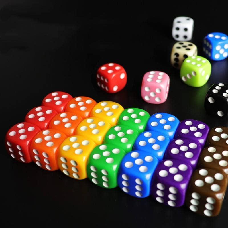 Juego de Dados 30PCS 16mm 6 Colores Bordes Redondeados ELakiss