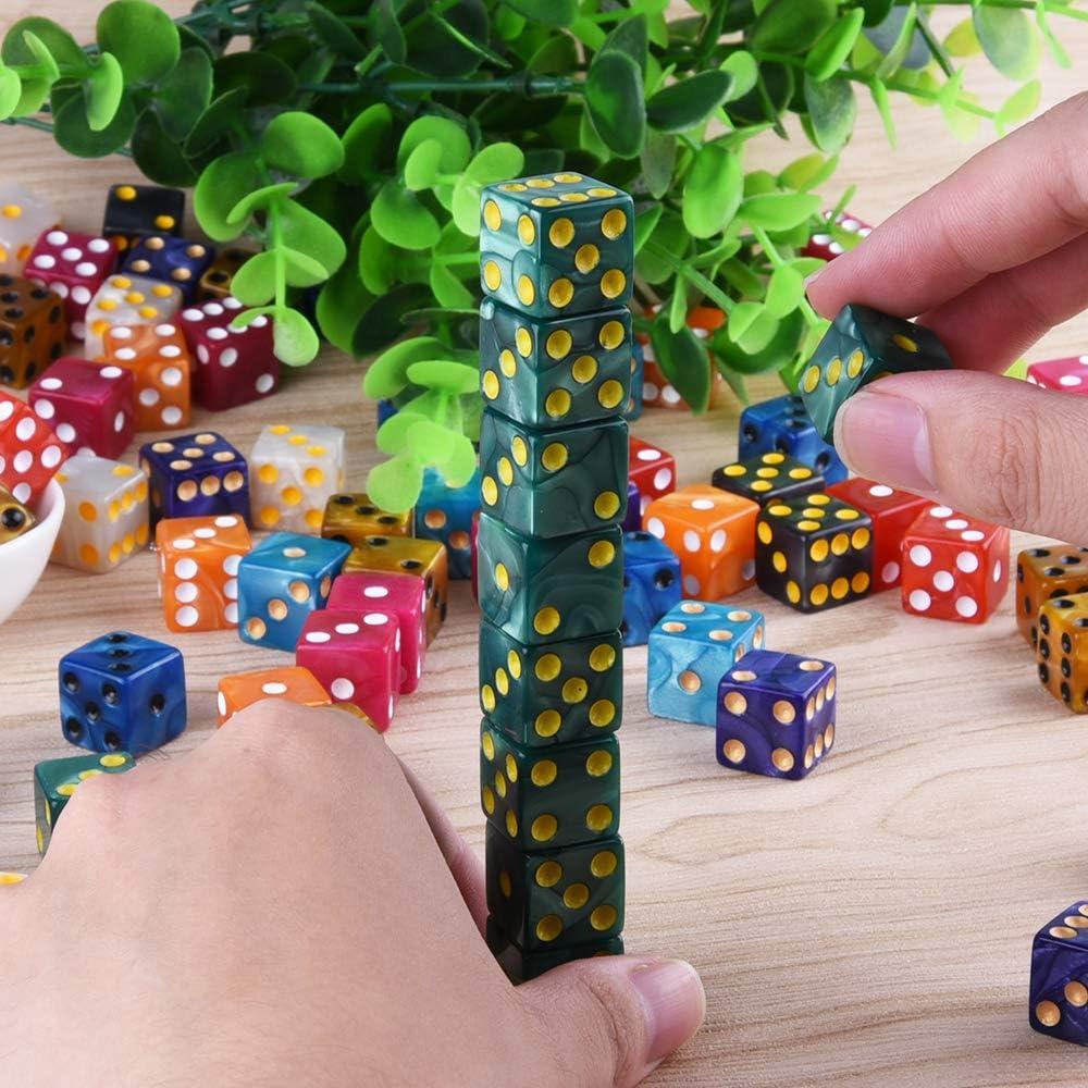 Juego de Dados AUSTOR 100 Piezas 6 Caras Colores Perla 16mm