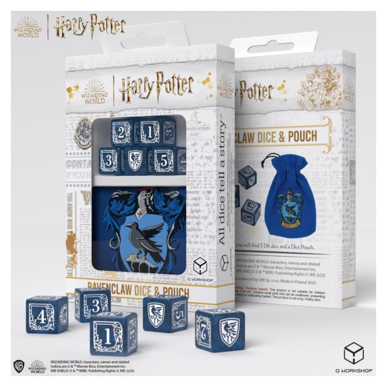 Juego de Dados y Bolsa Hufflepuff Q WORKSHOP 5 Dados
