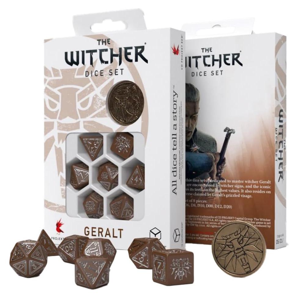 Conjunto de Dados RPG The Witcher Q-Workshop Geralt 8 Piezas