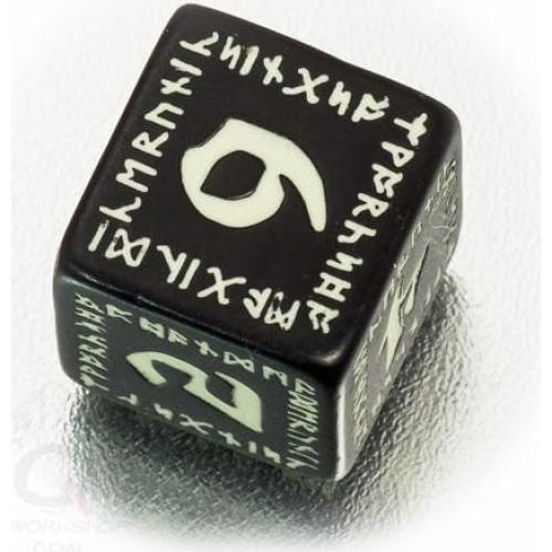 Juego de Dados Runicos Negros Brillantes Qworkshop 7.37x2.29cm