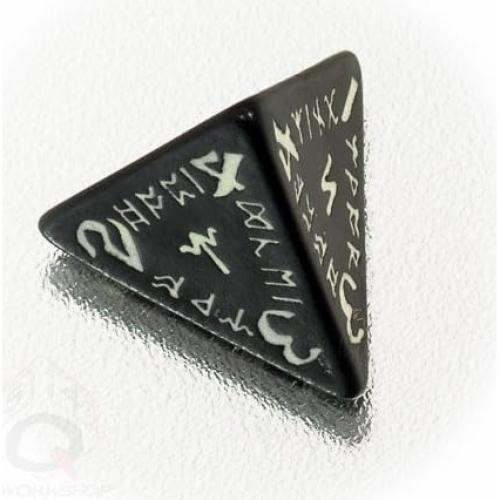 Juego de Dados Runicos Negros Brillantes Qworkshop 7.37x2.29cm