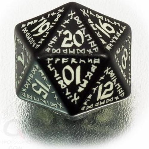 Juego de Dados Runicos Negros Brillantes Qworkshop 7.37x2.29cm