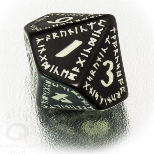 Juego de Dados Runicos Negros Brillantes Qworkshop 7.37x2.29cm