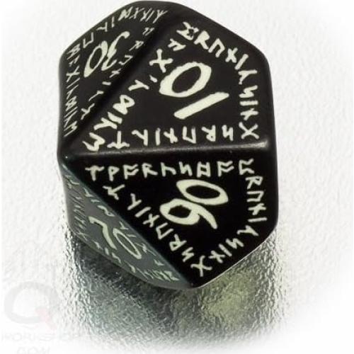Juego de Dados Runicos Negros Brillantes Qworkshop 7.37x2.29cm
