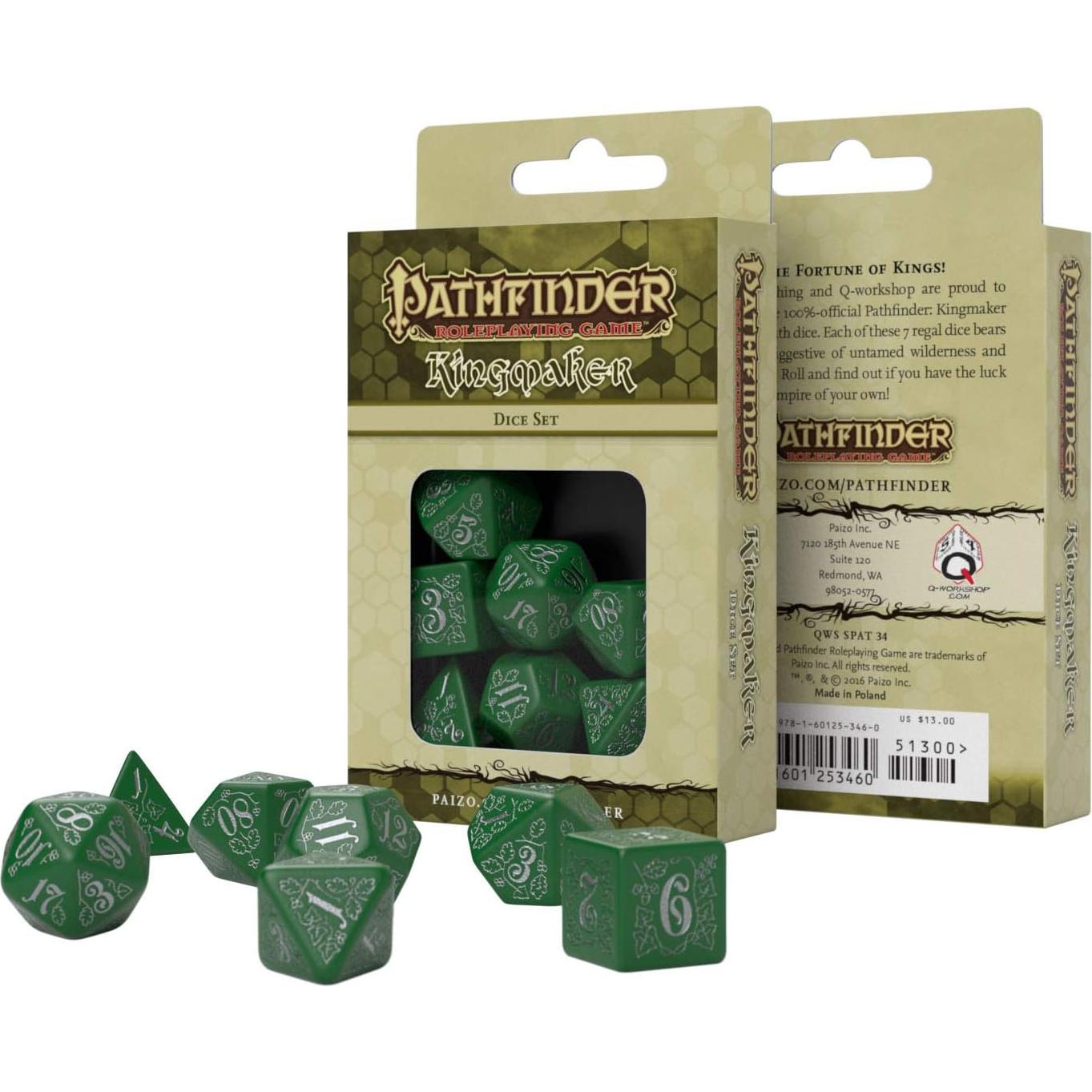 Set de Dados Poliedricos Q WORKSHOP Pathfinder Kingmaker Verde 7 Piezas