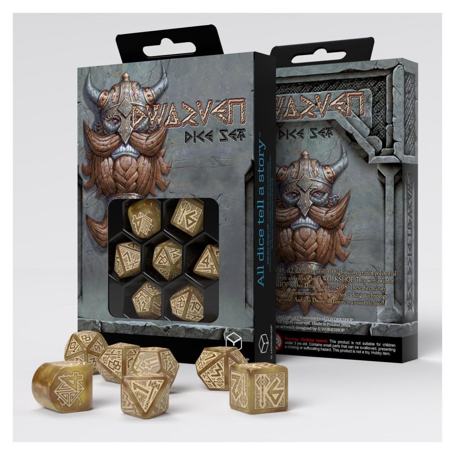 Conjunto de Dados Enanos Q-Workshop Dorados 7 Piezas