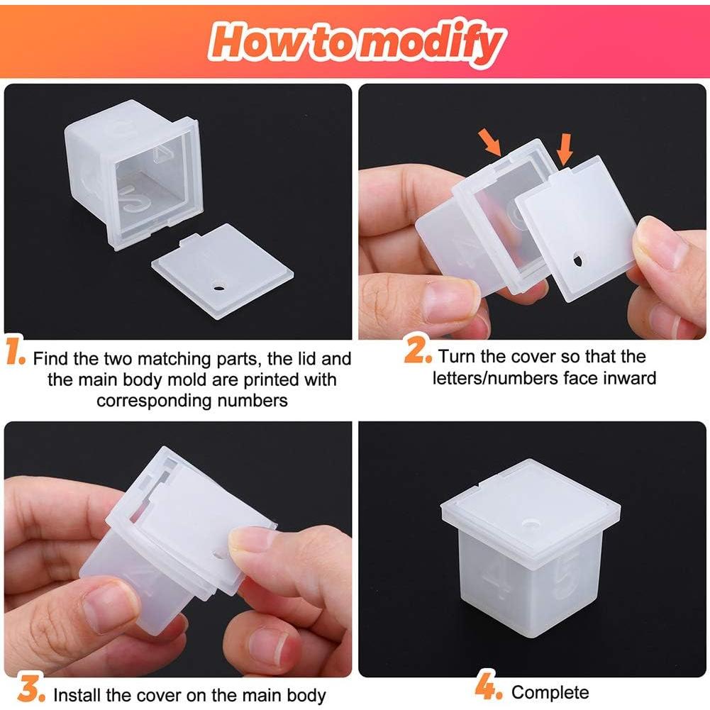 Conjunto de Moldes para Dados de Resina Shynek - 19 Estilos