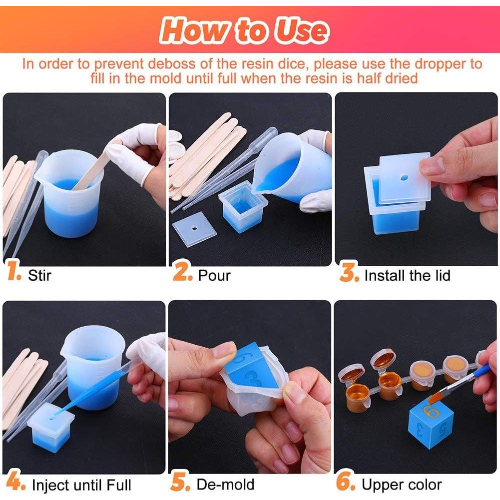 Conjunto de Moldes para Dados de Resina Shynek - 19 Estilos