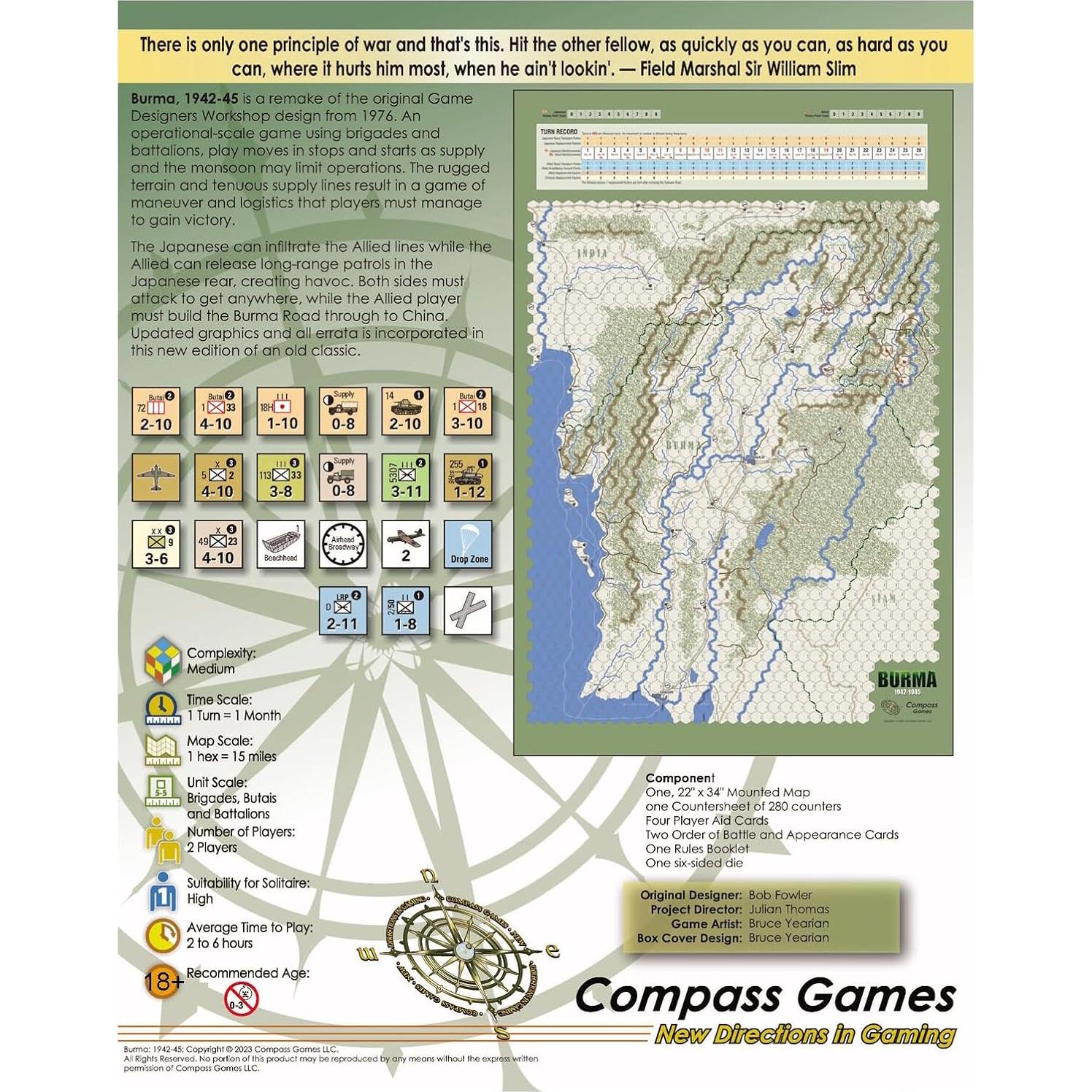Juego de Mesa Compass Games Birmania 1942-45 para Adultos