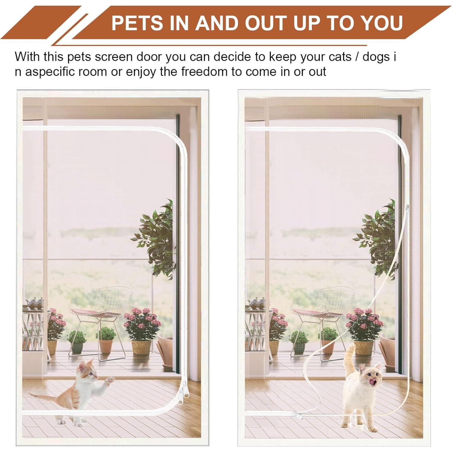 Puerta de Pantalla para Mascotas Dixutzi 34x83 cm Blanca