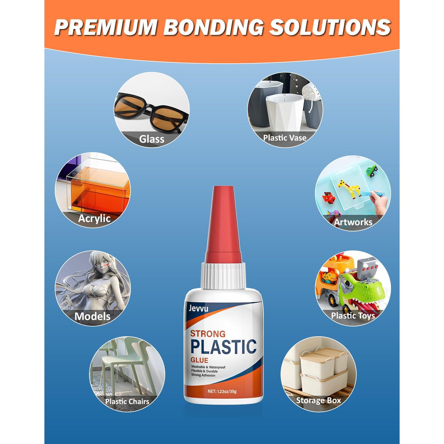 Super Glue Jevvu 35g para Plástico, Adhesivo Multiuso Rápido