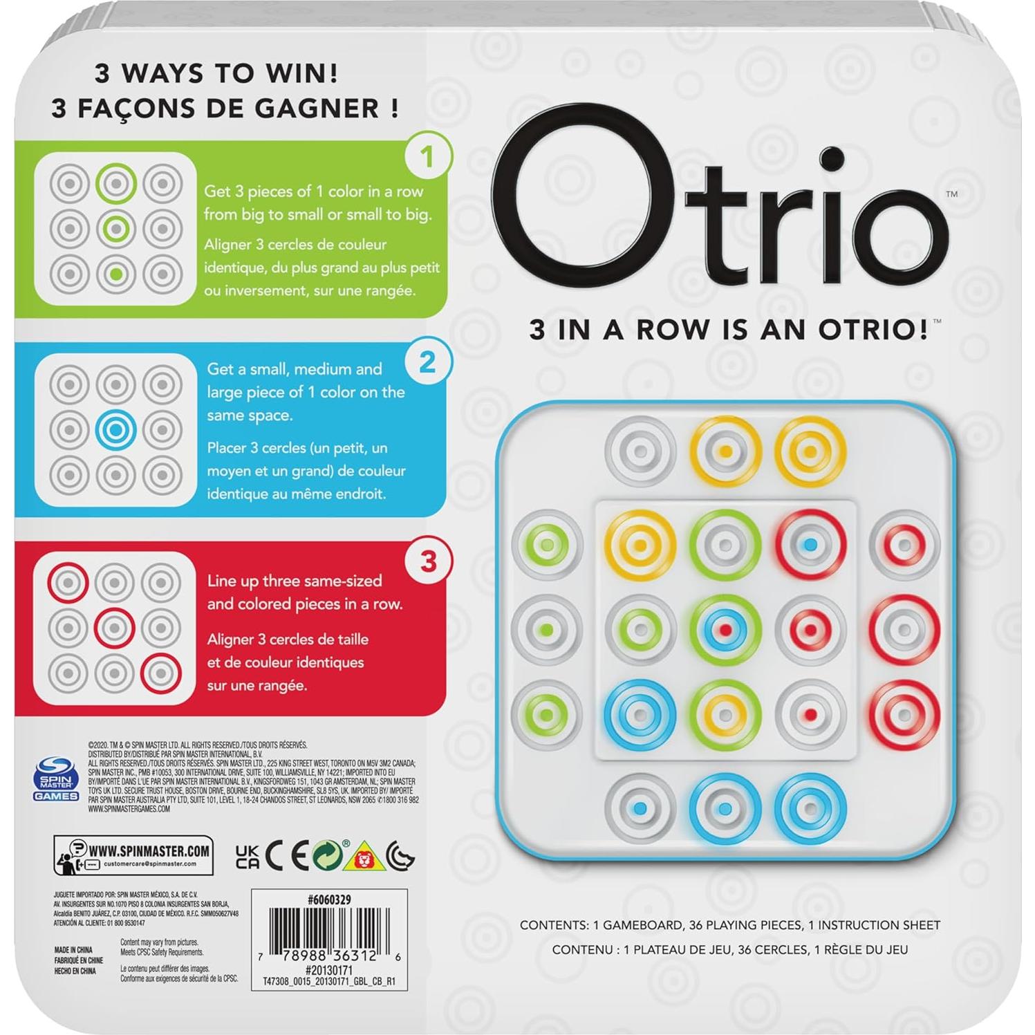 Juego de Mesa Otrio Spin Master - Estrategia 2-4 Jugadores